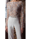 Fashion Elegant Pure Colour Splicing Sequins Jumpsuits
