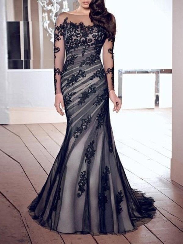 Round Neck Patchwork Floor-Length Floral Zipper Dress
