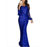 Long Sleeve Tassel Evening Dress