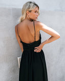 The Gala Lace Slit Maxi Dress - Black - FINAL SALE