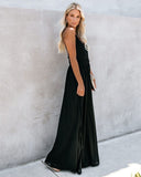 The Gala Lace Slit Maxi Dress - Black - FINAL SALE