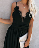 The Gala Lace Slit Maxi Dress - Black - FINAL SALE