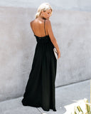 The Gala Lace Slit Maxi Dress - Black - FINAL SALE