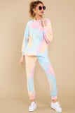 Dreaming In Color Pink Multi Tie Dye Joggers