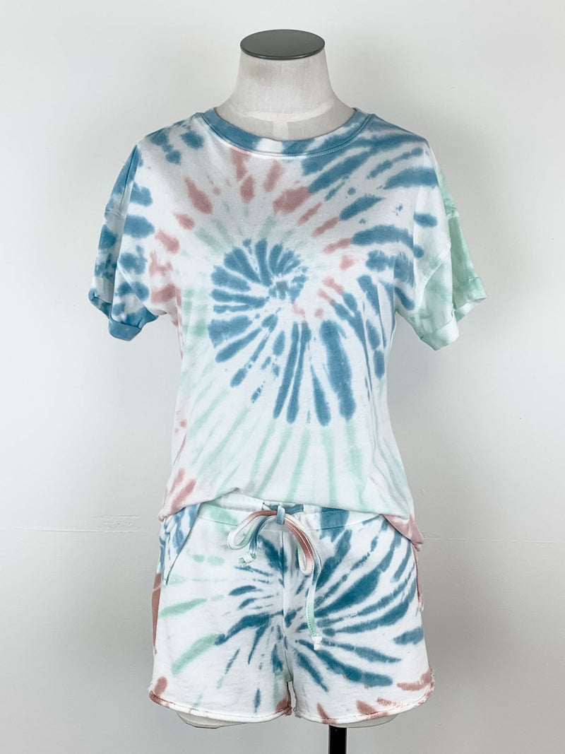 Z Supply The Multi Color Tie Dye Short in Desert White Combo