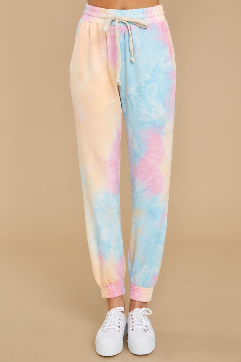 Dreaming In Color Pink Multi Tie Dye Joggers