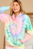 New Sensations Pink Multi Tie Dye Hoodie