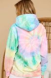 New Sensations Pink Multi Tie Dye Hoodie