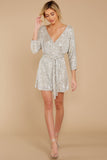Show Stopper Champagne Sequin Dress