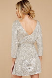 Show Stopper Champagne Sequin Dress