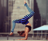 Striped Print Compression Women Kids Yoga Pants