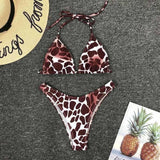 Giraffe Tunic Sling Three Pieces Bikini Set