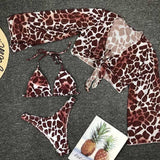 Giraffe Tunic Sling Three Pieces Bikini Set