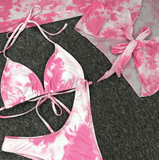 Giraffe Tunic Sling Three Pieces Bikini Set