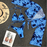 Giraffe Tunic Sling Three Pieces Bikini Set
