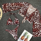 Giraffe Tunic Sling Three Pieces Bikini Set