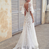 Fashion Lace V-Neck Halter Evening Maxi Dress