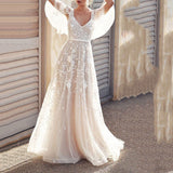 Fashion Lace V-Neck Halter Evening Maxi Dress