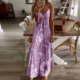 Bohemia Printed Spaghetti-neck Maxi Dress