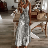 Bohemia Printed Spaghetti-neck Maxi Dress