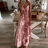 Bohemia Printed Spaghetti-neck Maxi Dress