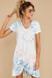 The Desert White Tie Dye Side Knot Dress
