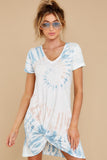 The Desert White Tie Dye Side Knot Dress