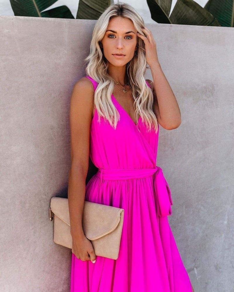 Diana Sleeveless Maxi Dress - Fuchsia