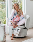 Jacuzzi Cotton Blend Pocketed Tie Dye Hoodie - Top And Pant