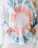 Jacuzzi Cotton Blend Pocketed Tie Dye Hoodie - Top And Pant
