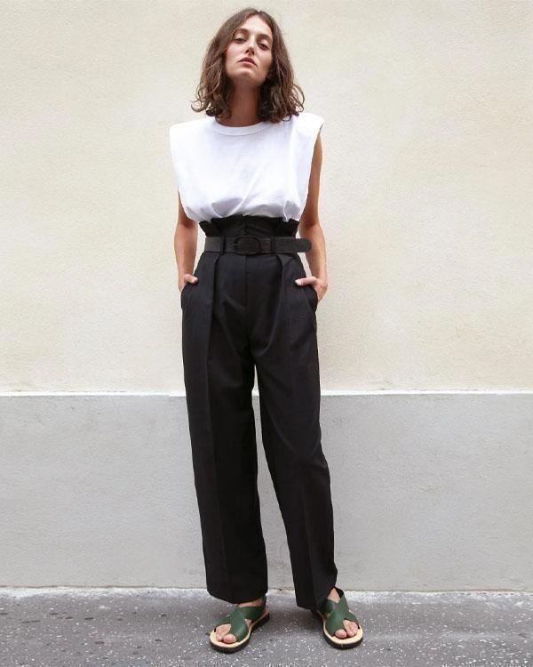 Padded Shoulder Muscle T-Shirt in White
