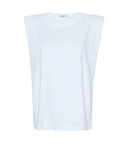 Padded Shoulder Muscle T-Shirt in White