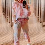 Pink Tie Dye Long Sleeve Lounge Set