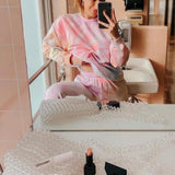 Pink Tie Dye Long Sleeve Lounge Set
