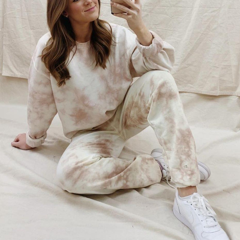 Latest And Cozy Tie Dye Long Sleeve Lounge Set