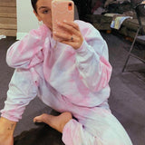 Pink Tie Dye Long Sleeve Lounge Set