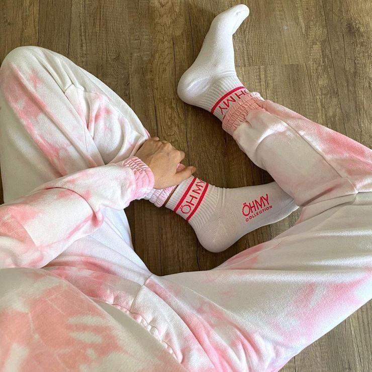 Tie Dye Hoodie Crop Top And Lounge Jogger Pants Set