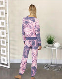 Trendy Tie Dye Printed Long Sleeve Lounge Two-Piece Set