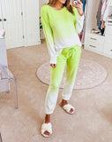 Casual Tie-Dye Top And Lounge Pants Set