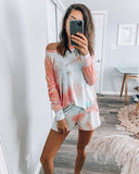Fashion Round Neck Long Sleeve Tie Dye Lounge Set