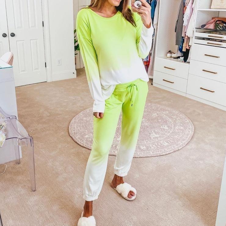 Casual Tie-Dye Top And Lounge Pants Set
