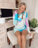 Fashion And Cozy Tie Dye Top And Lounge Shorts Set