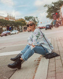 Oversized Fit Tie Dye Round Neck Long Sleeve Top