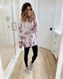 Fashion Loose Round Neck Long Sleeve Tie Dye Sweatshirt