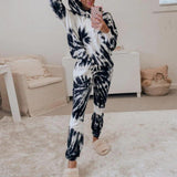 Cozy Hooded Tie Dye Long Sleeve Lounge Set