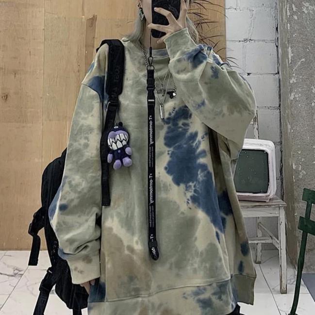 Oversized Tie Dye Long Sleeve Sweatshirt