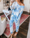 New Comfy Tie Dye One Shoulder Lounge Set
