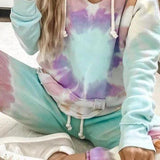 Fashion Tie Dye Hoodie Long Sleeve Lounge Set