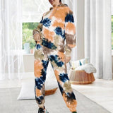 Fashion Cozy Hoodie Tie Dye Lounge Set