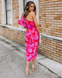 Addicted To Love One Shoulder Midi Dress